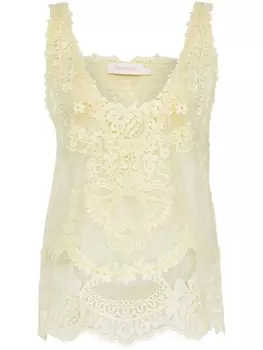 Майка из цветочного кружева Natura ZIMMERMANN, желтый