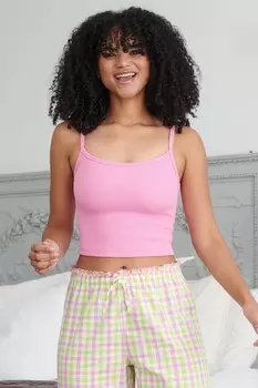 Майка из джерси с подкладкой в рубчик Off Duty Pour Moi, розовый