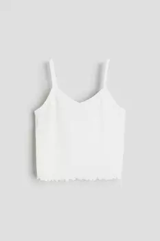 Майка из джерси в рубчик H&M, белый