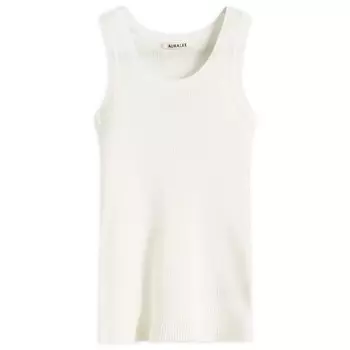 Майка из хлопчатобумажной трикотажной ткани в рубчик Auralee, белый