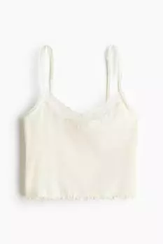 Майка из хлопка H&M, бежевый