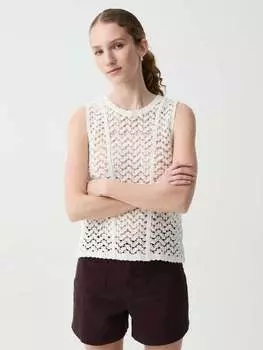 Майка из хлопка крючком Ovs, цвет optical white