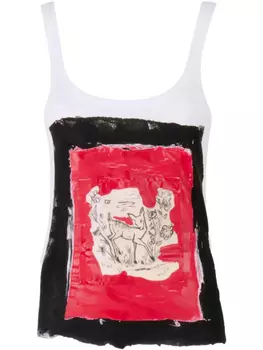 Майка из хлопка Marni, белый