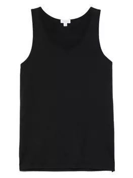 Майка из хлопка Sunspel, черный