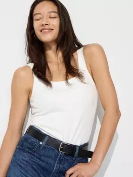 Майка из хлопкового бюстгальтера airism Uniqlo, белый