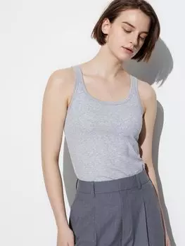 Майка из хлопкового бюстгальтера airism Uniqlo, серый