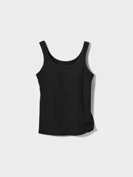 Майка из хлопкового бюстгальтера airism Uniqlo, черный