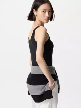 Майка из хлопкового бюстгальтера airism Uniqlo, черный