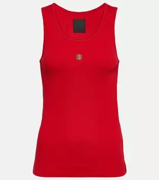 Майка из хлопкового джерси ребристой вязки Givenchy, красный