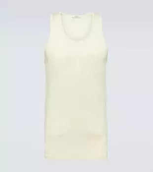 Майка из хлопкового джерси ребристой вязки Lemaire, желтый