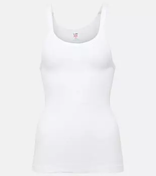 Майка из хлопкового джерси ребристой вязки Re/Done, белый