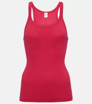 Майка из хлопкового джерси ребристой вязки Re/Done, красный