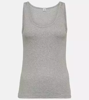 Майка из хлопкового джерси ребристой вязки Toteme, серый