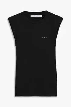 Майка из хлопкового трикотажа с вышивкой Dyshe IRO, черный