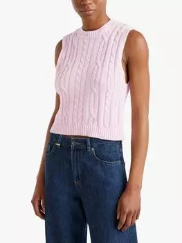 Майка из кабельного трикотажа Benetton, розовый