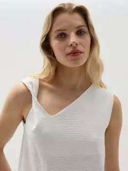 Майка из крепа с асимметричным вырезом Ovs, цвет optical white