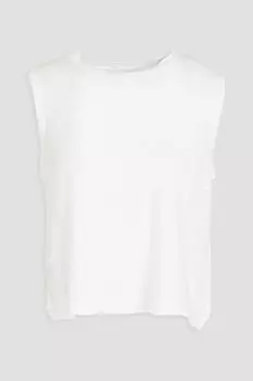 Майка из льняного трикотажа FRAME, белый