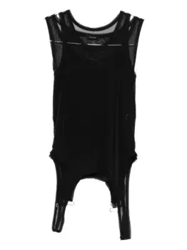 Майка из многослойной сетки Mugler, черный