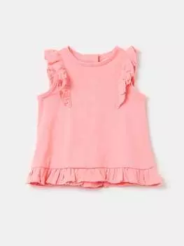 Майка из органического хлопка с воланом Fagottino, цвет pink