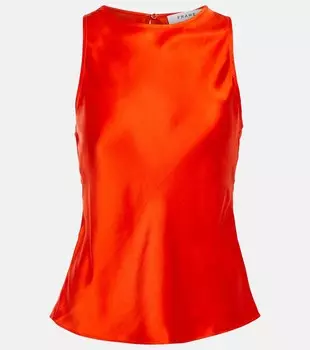 Майка из шелкового атласа со спиной-борцовкой FRAME, оранжевый