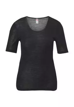 Майка из шерсти, с коротким рукавом, женская Con-Ta, черный