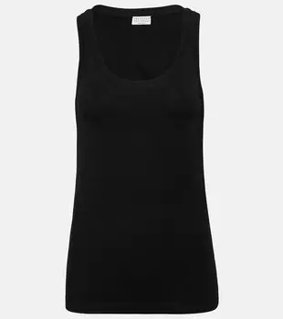 Майка из смесового хлопка Brunello Cucinelli, черный