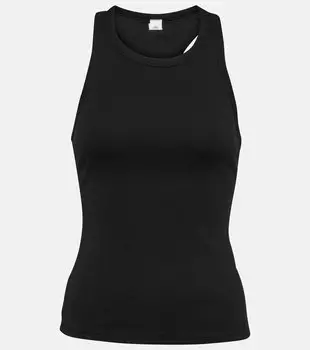 Майка из смесового хлопка рельефной вязки Alo Yoga, черный