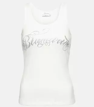 Майка из смесового хлопка с логотипом BLUMARINE, серый