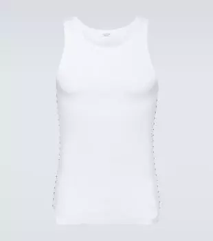 Майка из смесового хлопка Valentino, белый