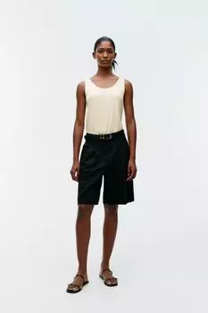 Майка из смесового льна Arket, бежевый