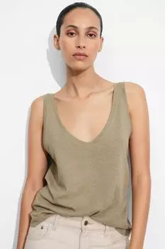 Майка из смесового льна & Other Stories, бежевый