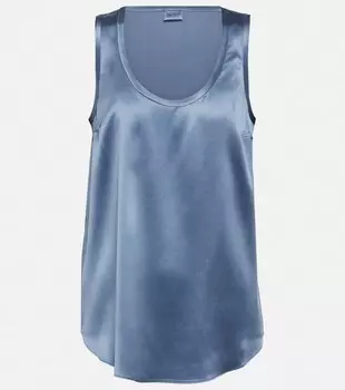 Майка из смесового шелка BRUNELLO CUCINELLI, синий