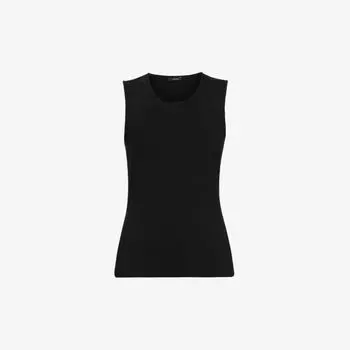 Майка из смесового шелка с овальным вырезом Joseph, черный