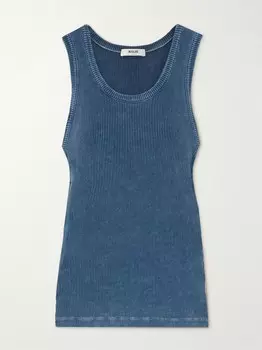 Майка из стретч-модала Poppy в рубчик Agolde, синий