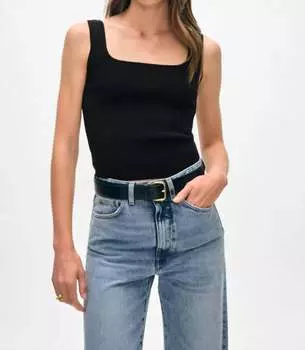 Майка из сверхтонкого органического хлопка черного цвета White + Warren