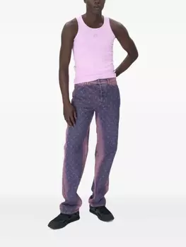 Майка из трикотажного ребра Marine Serre, розовый