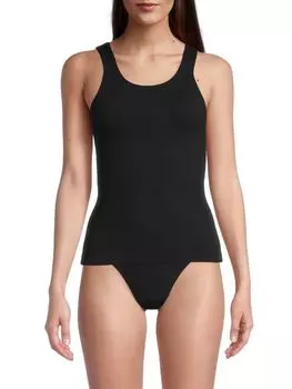 Майка из трикотажной вязки в рубчик Balenciaga, черный