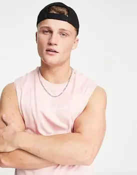 Майка Jack & Jones Originals с большим логотипом розового цвета