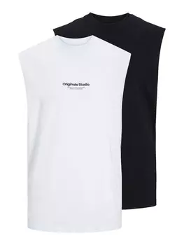 Майка JACK & JONES Shirt JORVesterbro, черный/белый