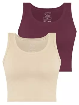 Майка Janice Top, цвет beige/red