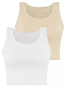 Майка Janice Top Namlea, цвет beige/white