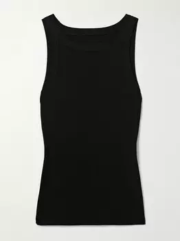 Майка Jennifer из хлопкового джерси в рубчик Nili Lotan, черный