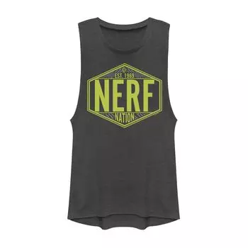 Майка Juniors' Nerf Nation Est 1969 с неоновой эмблемой и мускулами Licensed Character