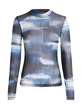 Майка KARL LAGERFELD JEANS Top MESH-TOP MIT GLITCH-PRINT, черный