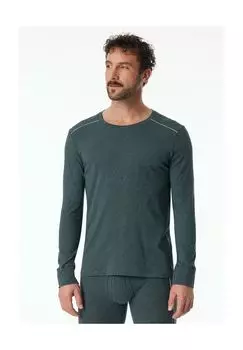 Майка комфортного кроя, с длинным рукавом, мужская SCHIESSER, цвет 806 Blau-mel.