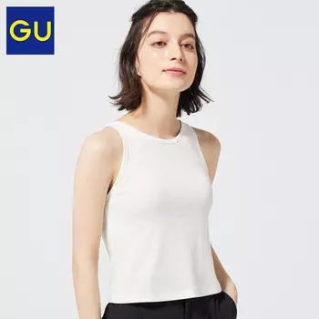 Майка короткая GU женская, белый