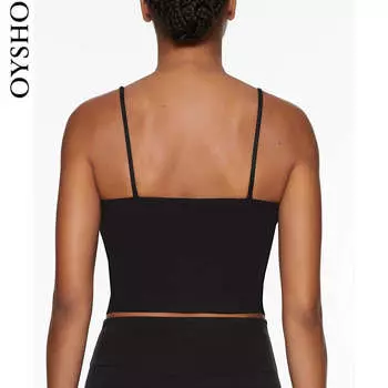 Майка короткая Oysho, черный