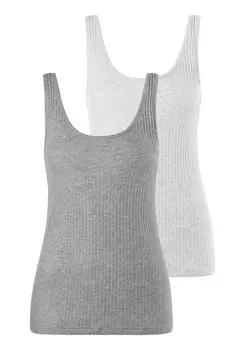 Майка LASCANA, цвет Light grey/mottled grey