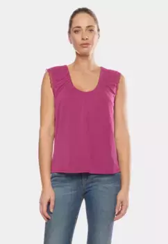 Майка Le Temps Des Cerises с нежным кружевом, бежевый