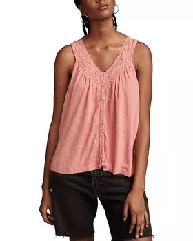 Майка Lucky Brand Lace Trim Tank, цвет Peach Blossom